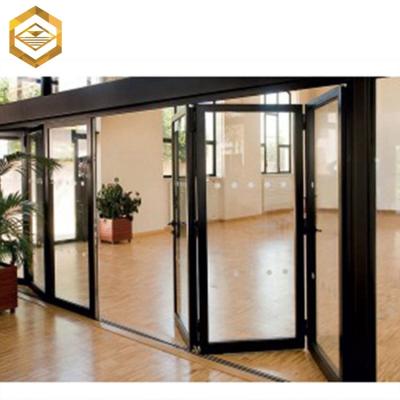 China Waterproof Aluminum Frame Black Hall Exterior Glass Door Factory for sale