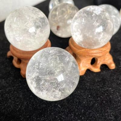 China Europe Luxury Natural Clear Quartz Crystal Sphere Ball Healing Gemstone Small With Stand Home Decor Wholesale for sale