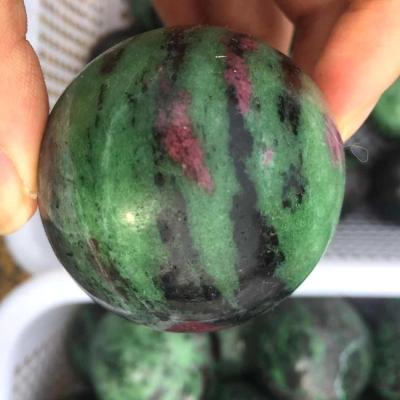 China Europe jialin jewelry 50-70mm Customized Natural Stone Ruby Fuchsite Epidote Crystal Ball Crystal Ball Sphere for sale