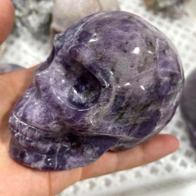 China Other Jialin Jewelry Wholesale Natural Lilac Crystal Skulls Quartz Crystal Skulls Carved As A Gift For Friends for sale