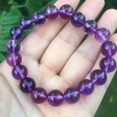 China 10mm Environmentally Friendly Natural Uruguayan Amethyst Monolap Crystal Stone Bracelet Women for sale