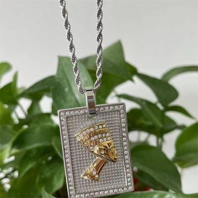 China CLASSIC Nefertiti Necklace Jewelry Pendant Stainless Steel Chunky Queen Necklace Fashion 14karat Egypt Jialin Jewelry for sale