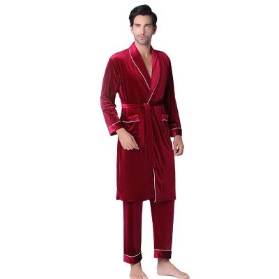 China Autumn/Winter Velvet Gold Thermal Men's Nightgown Nightgown Pants Home Wear Two-Piece Suit for sale