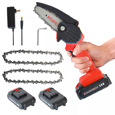 China Wood Saw Portable Mini Cordless Electric Chainsaw Battery Power Brushless Chainsaw For Tree Wood Cutting Trimming for sale