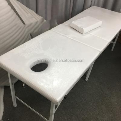 China Durable Metal Frame Beauty Adjustable Bed Material Folding Spa Portable Massage Table for sale