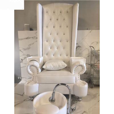 China Luxury High Back Nail Spa Pedicure Spa Chair King Foot Throne King Pedicure Chair With Bowl for sale