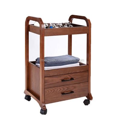 China Traditional Beauty Barber Shop Trolley Trolley , Wooden Salon Tools Trolley for sale