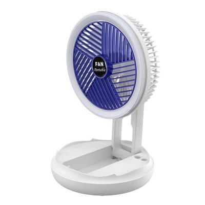 China With LingDong Mini Portable Air Cooled Vertical Led Folding Fan Lightweight Best Selling Foldable Electric Rechargeable Folding Led Fan USB Desktop for sale