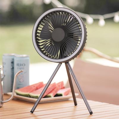 China 2022 Household Appliances Portable Wireless Air Cooled Tripod Desktop Fan Rechargeable 10000mAh Ignition Outdoor Camping Fan for sale