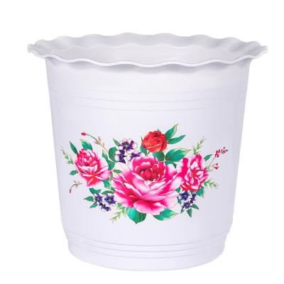 China Hot Selling White Country Pots With Holes Indoor Plastic Flower Pots For Orchid for sale