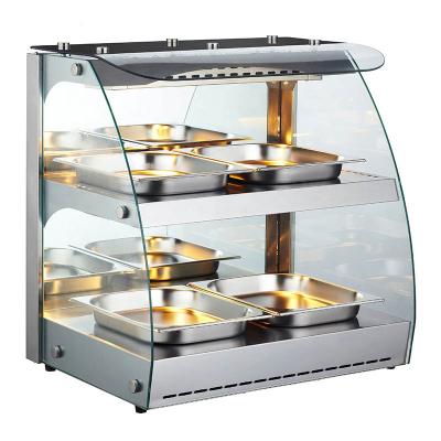 China Stainless Steel Heat Preservation Display Cabinet Fried Pastries Chestnut Glass Heat Preservation Cabinet Fried Chicken and French Fries Hamb for sale