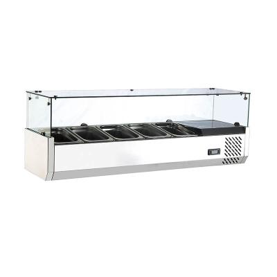 China 1200L Single-temperature Commercial Salad Bar Counter Display Fridge Refrigerator for sale