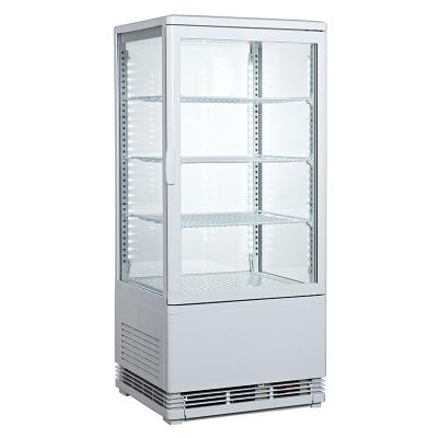 China 68L-3 Single-temperature 68L-3 Bakery Showcase Glass Four Sides Sliding Display Door 98L Countertop Cooler Glass Refrigerator Glass Refrigerated Freezer for sale