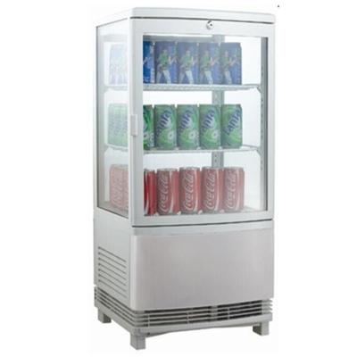 China Glass Refrigerated Single-temperature 68Lfour Side Display Cabinet Commercial Refrigerated Freezer for sale