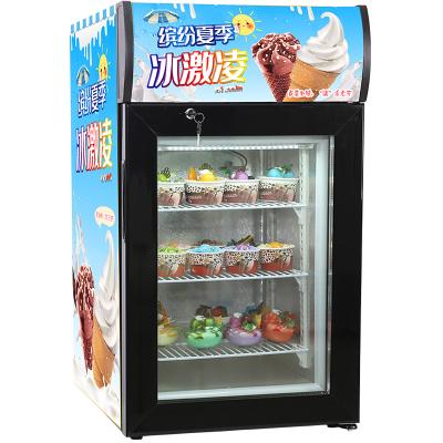 China Mini Single-temperature Bar Display Freezer Ice Cream Fridge, 50L Freezer Showcase for sale