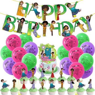 China LUCKY Encanto Theme Flag Balloon Cake Paper Insert Set New Birthday Party Decorations for sale