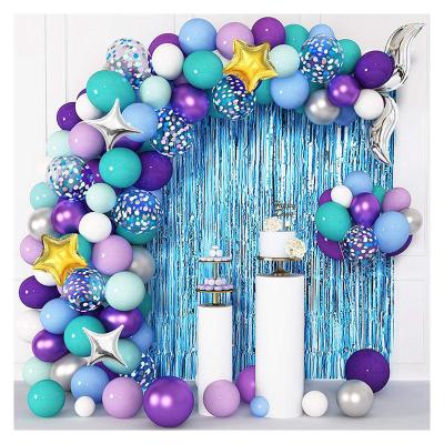 China LUCKY Mermaid Birthday Party Decoration Balloon Set Balloon Chain Latex Balloon Paper Arch Decorating Supplies for sale