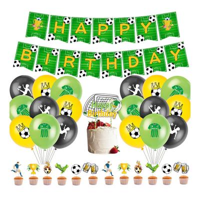 China LUCKY Birthday Banner Globo Para Fiesta For World Cup Theme Football Party Paper Football Trophy Decoration Supplies for sale