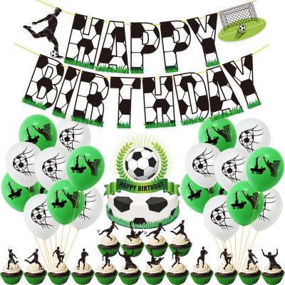 China LUCKY Birthday Banner Globo Para Fiesta For World Cup Theme Football Party Paper Football Trophy Decoration Supplies for sale