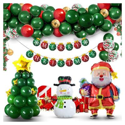 China LUCKY Christmas and Santa Claus Snowman Decorations Balloon Flag Foil Balloon Set for sale