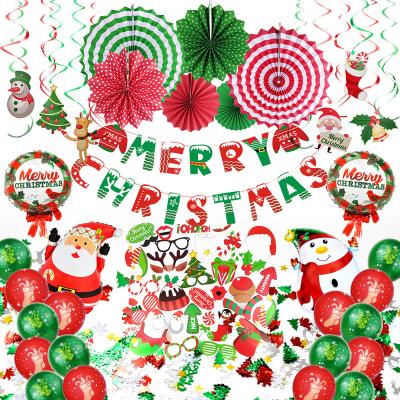 China LUCKY Christmas Ornaments Christmas Balloon Hanging Set Banner Paper Custom Spiral Flag Pull Package Balloon for sale