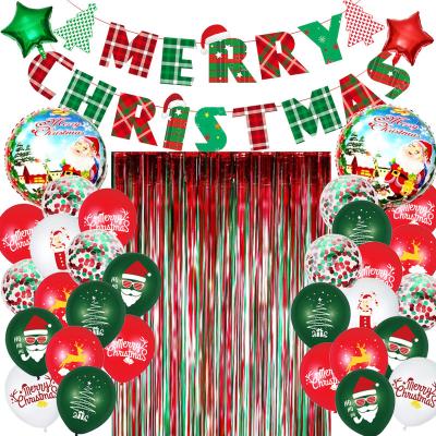 China LUCKY Christmas Party Supplies Confetti Balloons Santa Banners Christmas Eve Paper Decorations for sale