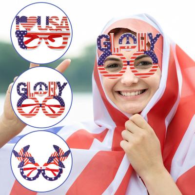 China Plastic LUCKY USA 4th of July Independence Day Decorative Party Supplies Star Pentagon Flag Glass Independence Day Glasses for sale