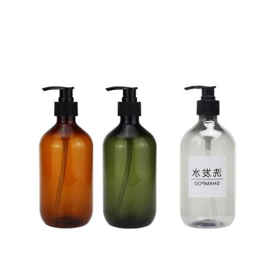 China Gray Transparent Empty Green Cosmetic Wholesale 300ml PP Pamper Plastic Hair Oil Bottles Shampoo Bottle With Lotion Pump for sale