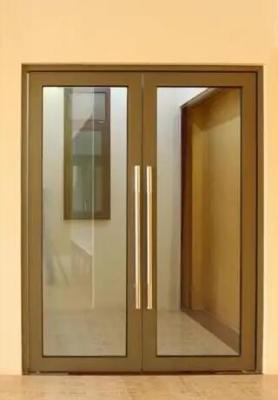 China Exterior Aluminum Self-closing Insulated Glazing Thermal Broken Ground Spring Bounce Pivot doors for sale