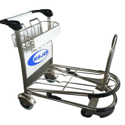 China Tools Stainless Steel 4 Caster Airport Hand Trolley With Hand Brake for sale