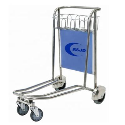 China 4 Wheel Braked Stainless Steel Airport Equipment Trolley With 250KG Brake for sale