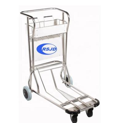 China Tools 2021 New 4 Wheels Stainless Steel Luggage Trolley For Airport for sale