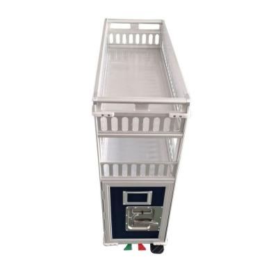 China Rail Supply Aluminum Storage Train Food Meal Beverage Sales Trolley for sale