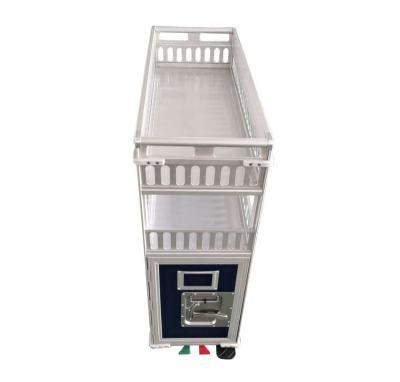 China Storage Train Food Meal Beverage Hand Trolley Rail Supply Trolley for sale