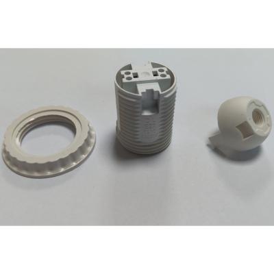 China Sale Guaranteed Wholesale Quality E27 Lamp White Plastic Holder Screw Cap With Ring for sale