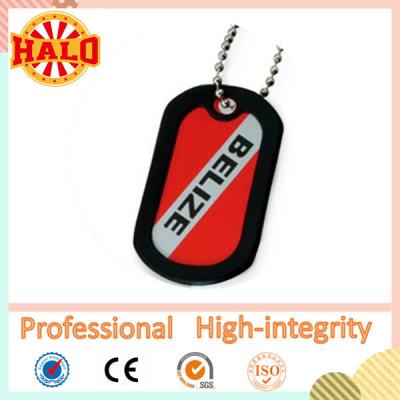 China Printed stainless steel dog tag with silicone silencer for sale