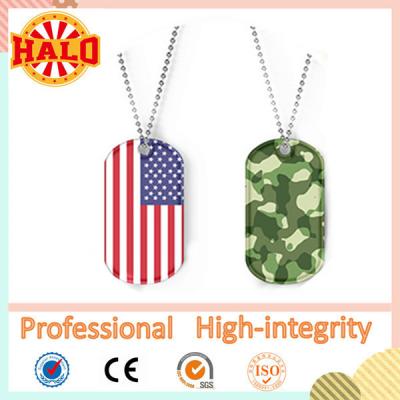 China High quality anodized aluminum country flag metal tag dog for sale