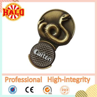 China Zinc alloy Plated Hat Clip Round Shaped Metal Magnetic Golf Ball Marker for sale