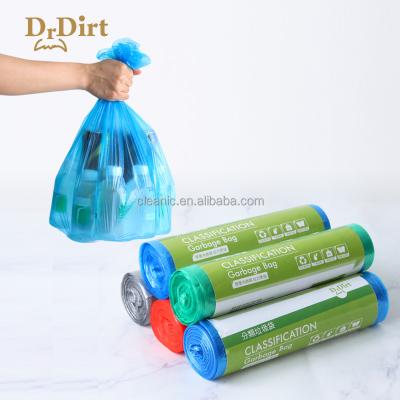 China Color-Coded Disposable 30 Liter Heavy Duty Plastic Disposable Waste Bags Small For Office Waste Classification Bin for sale