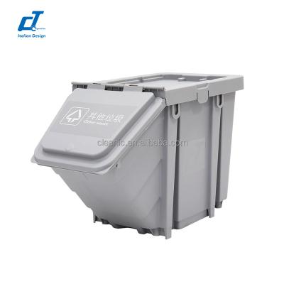 China 4 Layers Durable Double Thickening Plastic Storage Recycling Garbage Garbage Matching Segregation Bin With Cover And Mute Wheels for sale