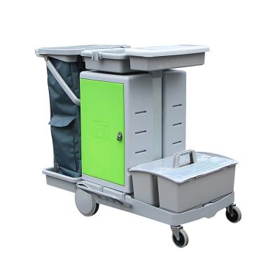 China General Cleaning Plastic Floor Trolley Hot Selling Hotel Housekeeping Cleaning Trolley for sale