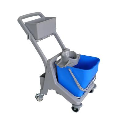 China Low MOQ OEM & ODM Sustainable Plastic Down Wringer Cart 25L With Round Mop Wringer Bucket for sale