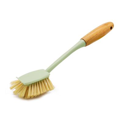 China Sustainable Household Cleaning Tools Bamboo Handle Plastic Bristle Brush Kitchenware Wash Dish Brush for sale