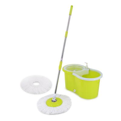 China 360 Rotating Squeeze Stocked Microfiber Wipe Green Plastic Magic Bucket No Wheels Rotation Wipes Bucket for sale