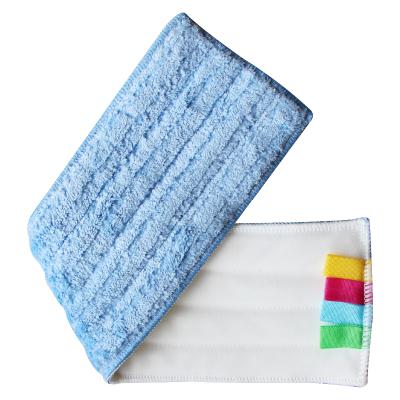 China Viable Size Customized Pick Up Washable Refillable Wet And Dry Use Microfiber Flat Mop Pad Replacement Available for sale