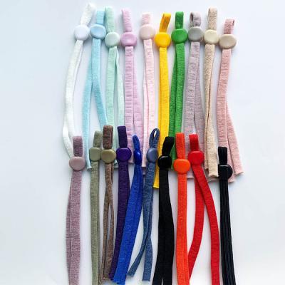 China 0.3-0.5 cm Spandex Adjuster Cord Lock Ear Loop Elastic Braided Rubber Band for Mask for sale