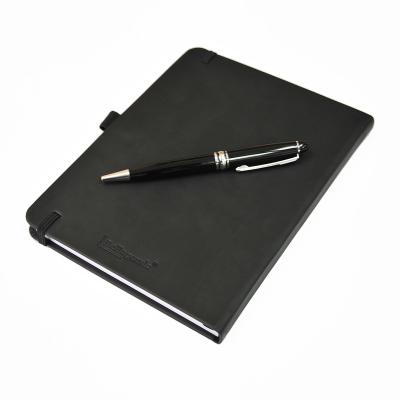 China Hardcover PU Free Sample Notebook with Elastic Strap and Pen for sale