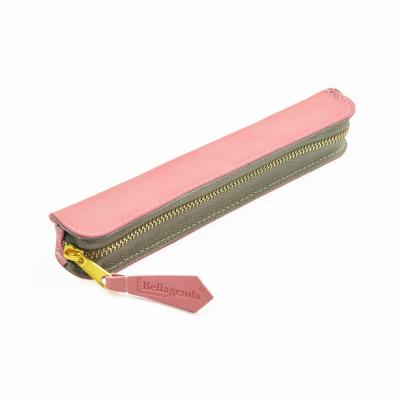 China Schools & Low MOQ Offices Custom Logo PU Pencil Case For Office With Pull for sale