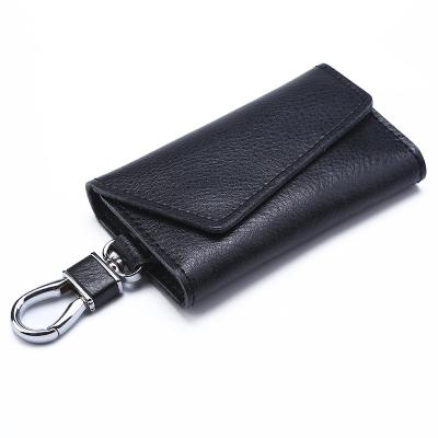 China Japan style wholesale car key case cowhide fashion key bag men and women custom made leather key bag for sale