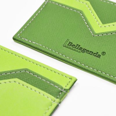 China Fashion Custom Design Saffiano Leather Bank Card Sleeve For Unisex With RFID Blocking for sale